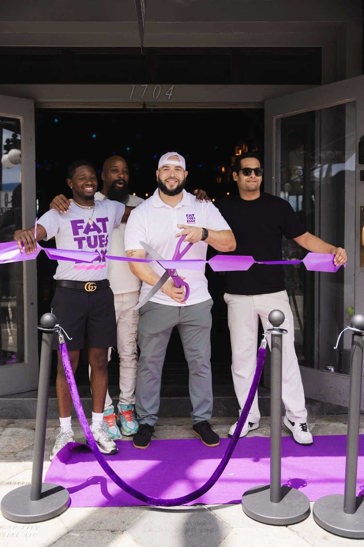 Ribbon-cutting at a Fat Tuesday grand opening