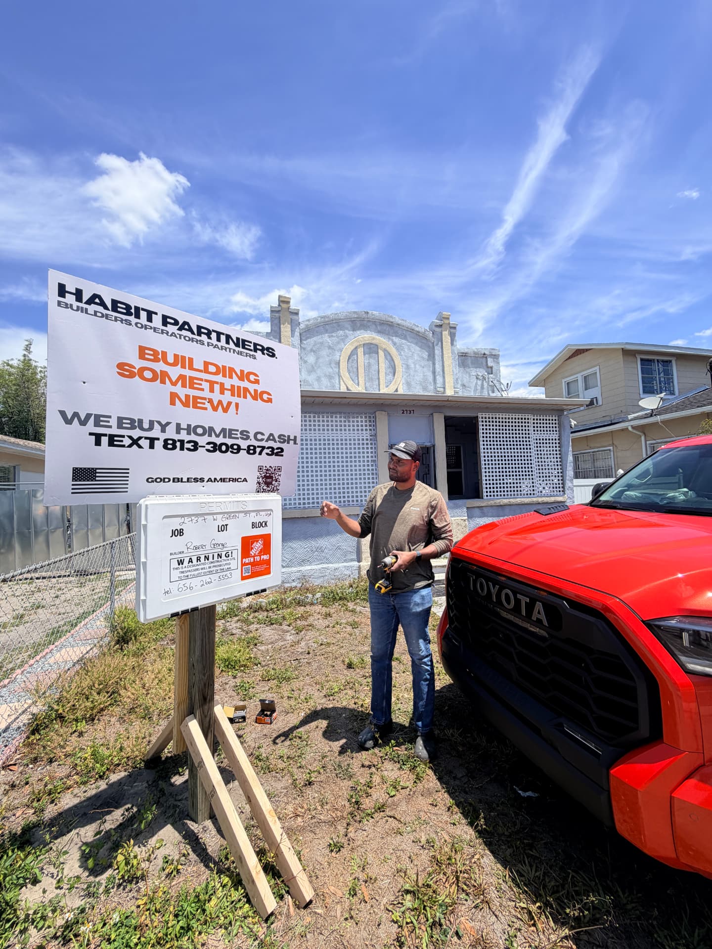 Robert George on site at a Habit Partners residential project in Tampa
